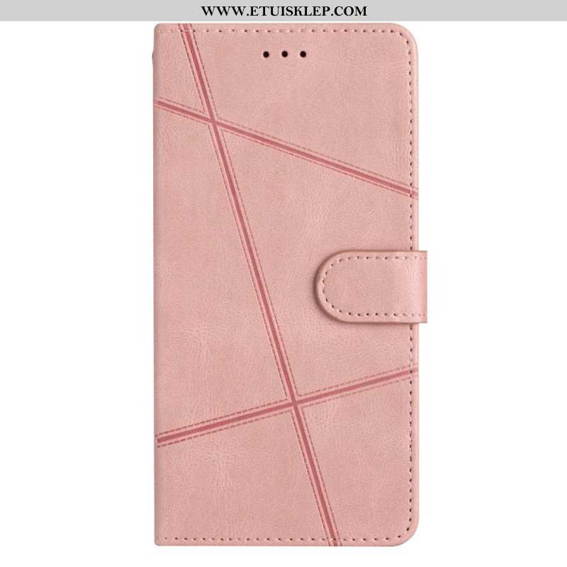 Etui Folio do Xiaomi 12 Lite z Łańcuch Linie Paska Z Efektem Skóry